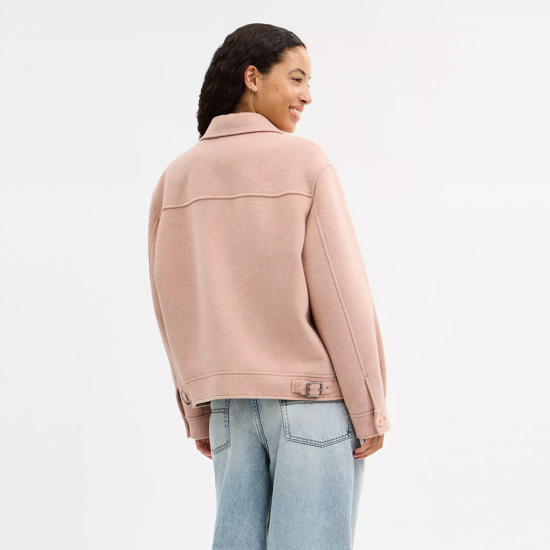 Coach Outlet Zip Front Wool Jacket | ShopSimon