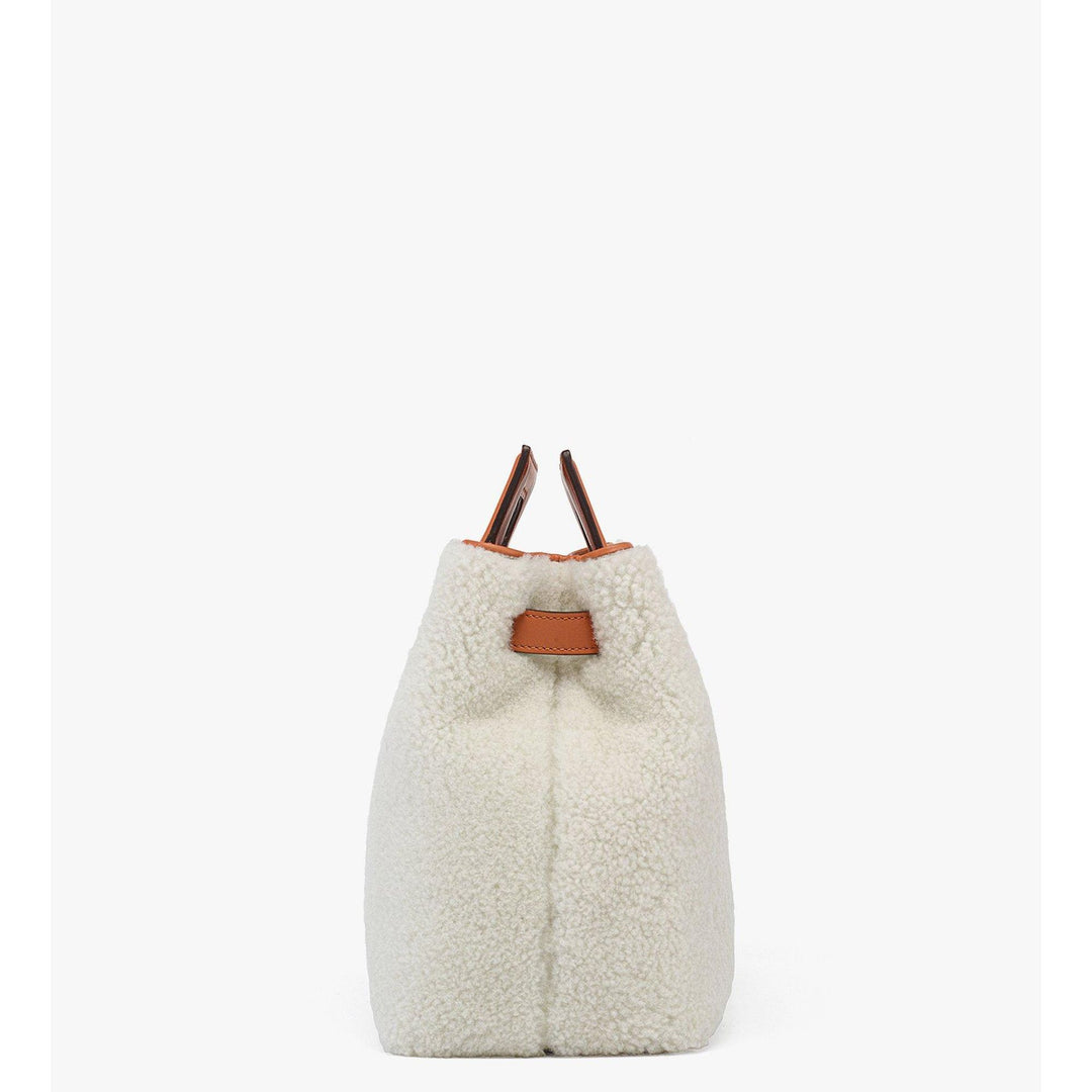 Mcm Soft Diamond Tote In Shearling And Leather | ShopSimon