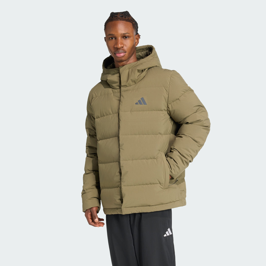 adidas Men's Helionic Climawarm Hooded Down Jacket | ShopSimon