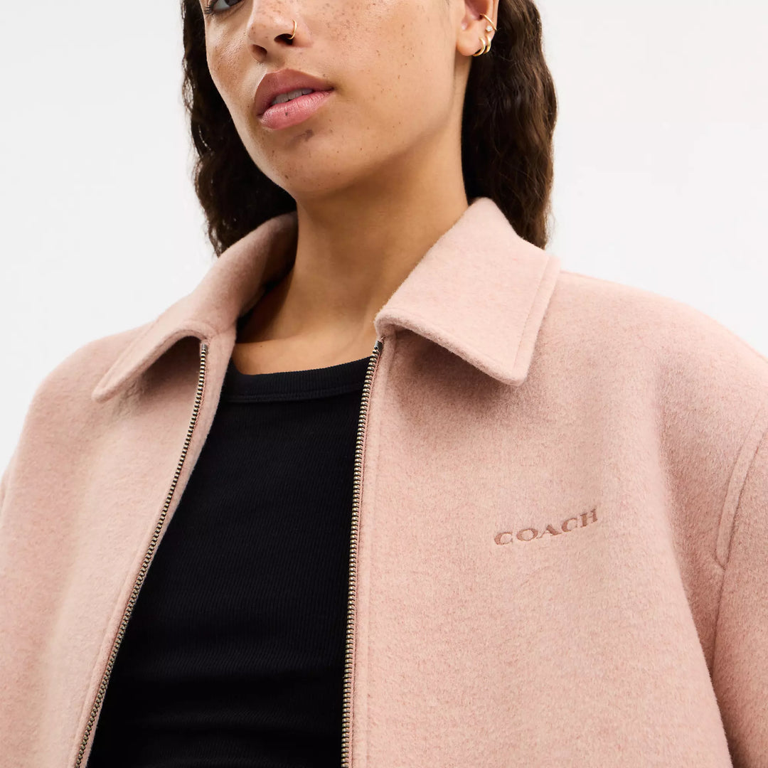 Coach Outlet Zip Front Wool Jacket | ShopSimon