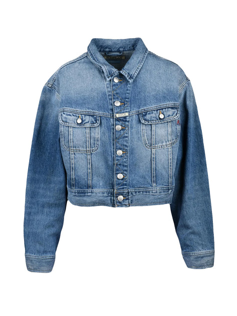 REPLAY Light Blue Unlined Button Closure Denim Jacket | ShopSimon