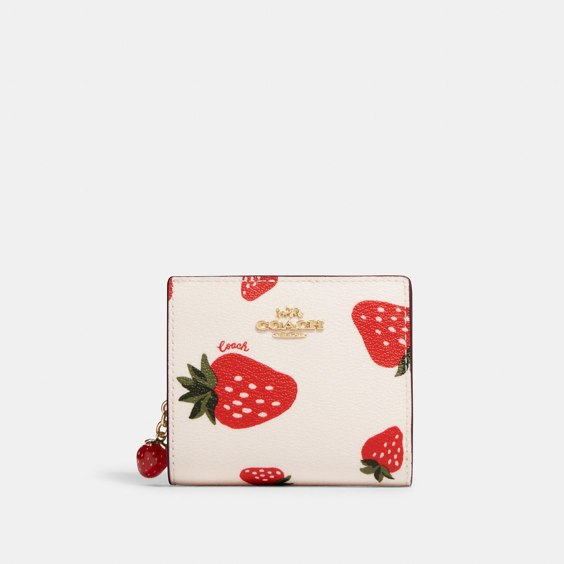 Coach Outlet Snap Wallet With Wild Strawberry Print | ShopSimon