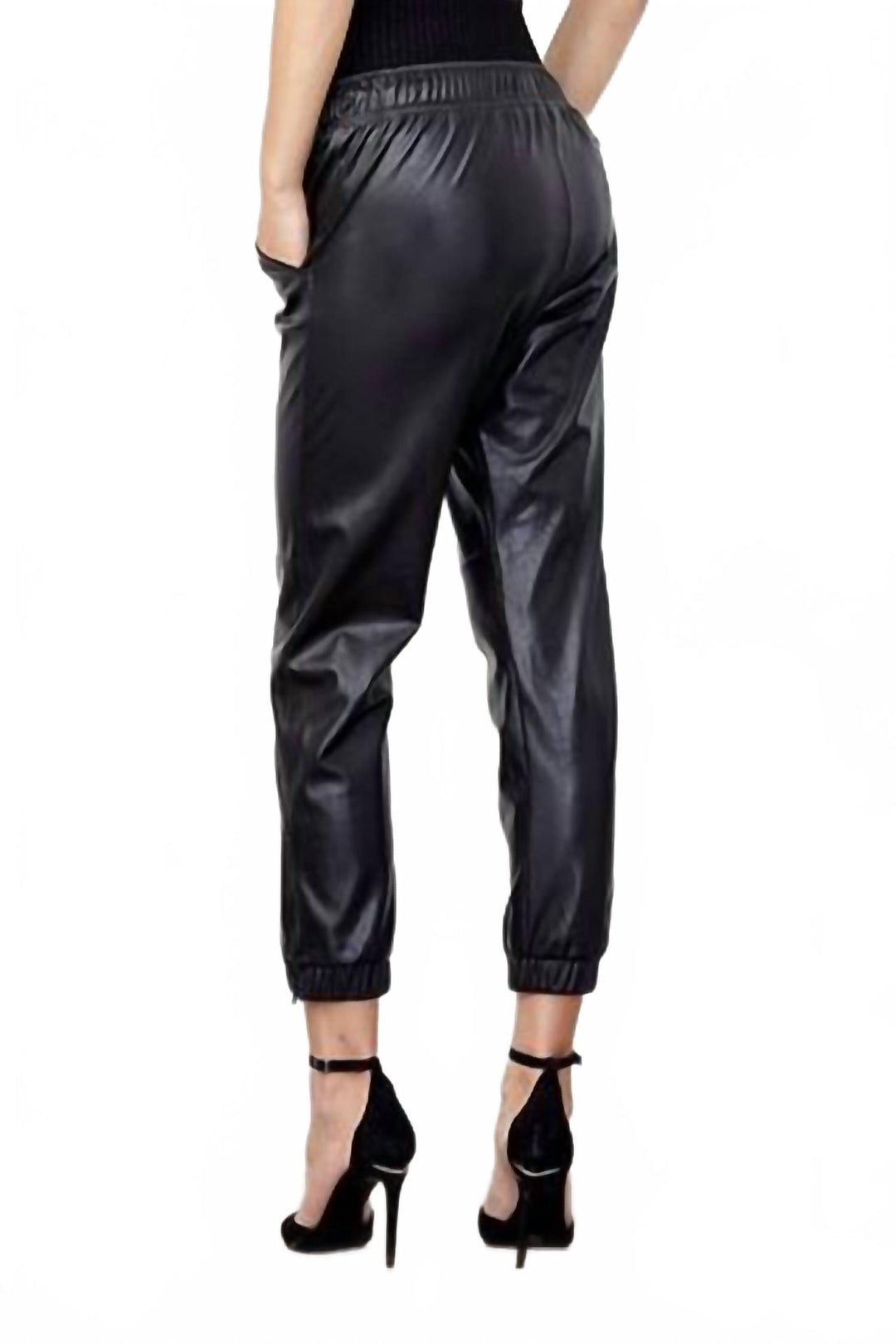 DAVID LERNER Vegan Ankle Zip Jogger In Black | ShopSimon