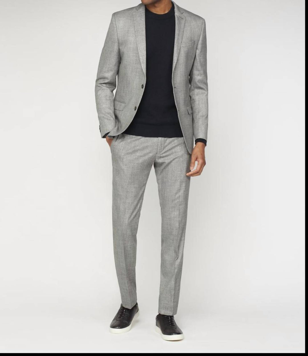 Ben Sherman Burge Bi Stretch Slim Fit Suit Jacket In Dark Grey