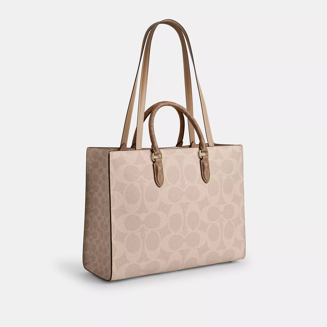 Coach Outlet Maggie Tote Bag In Blocked Signature Canvas | ShopSimon