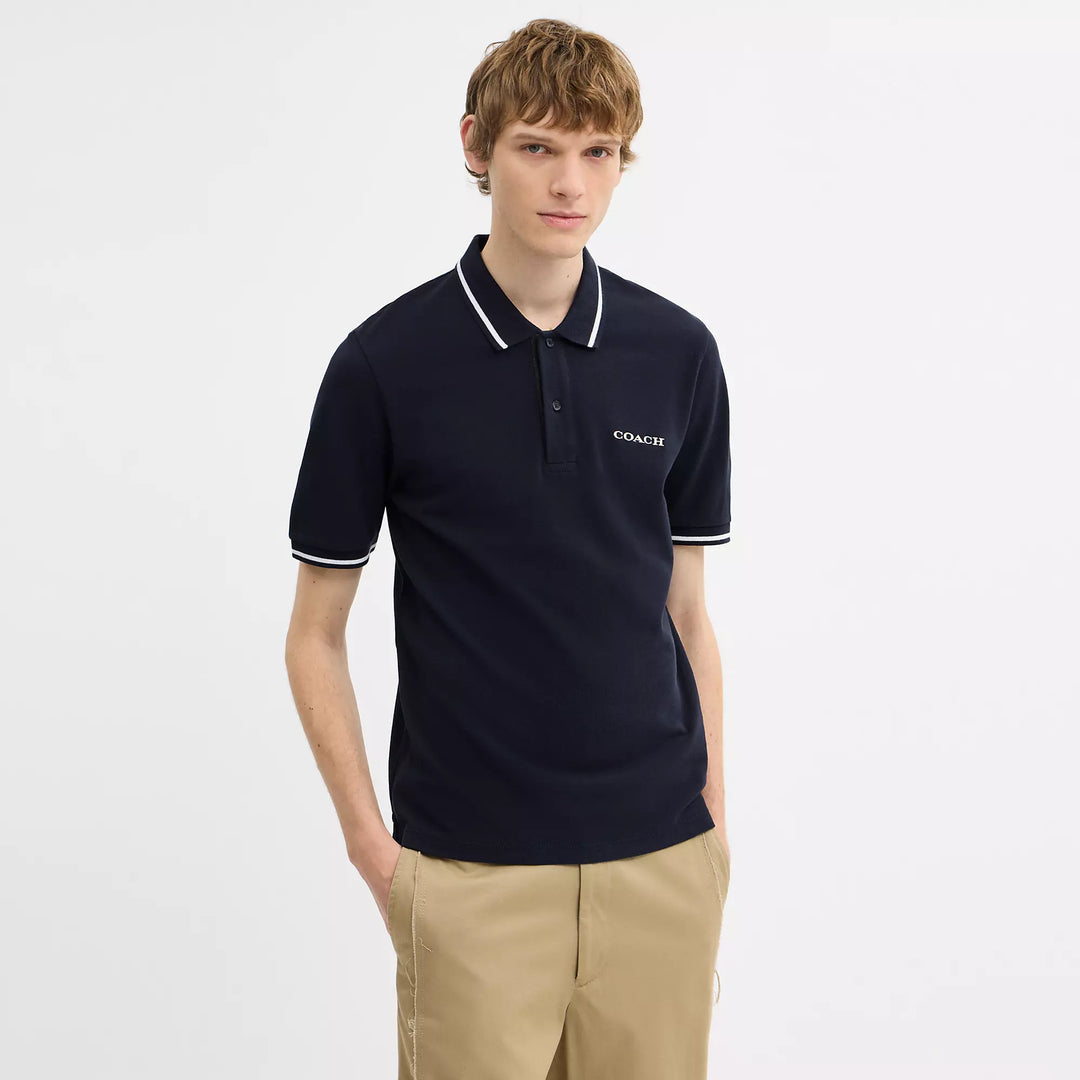 Coach Outlet Signature Trim Polo In Organic Cotton | ShopSimon