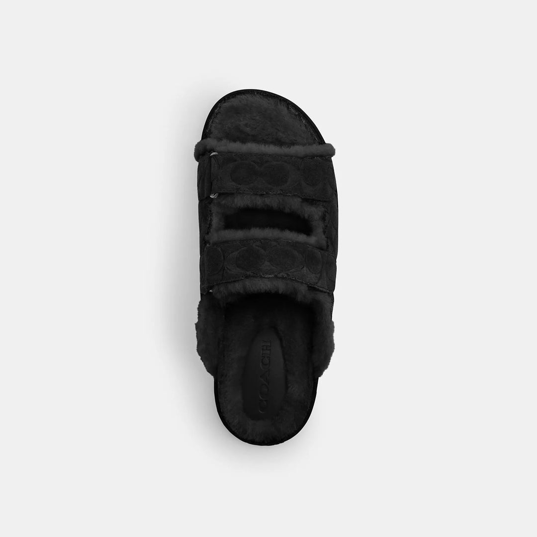 Coach Outlet Two Band Sport Slide In Signature Suede | ShopSimon