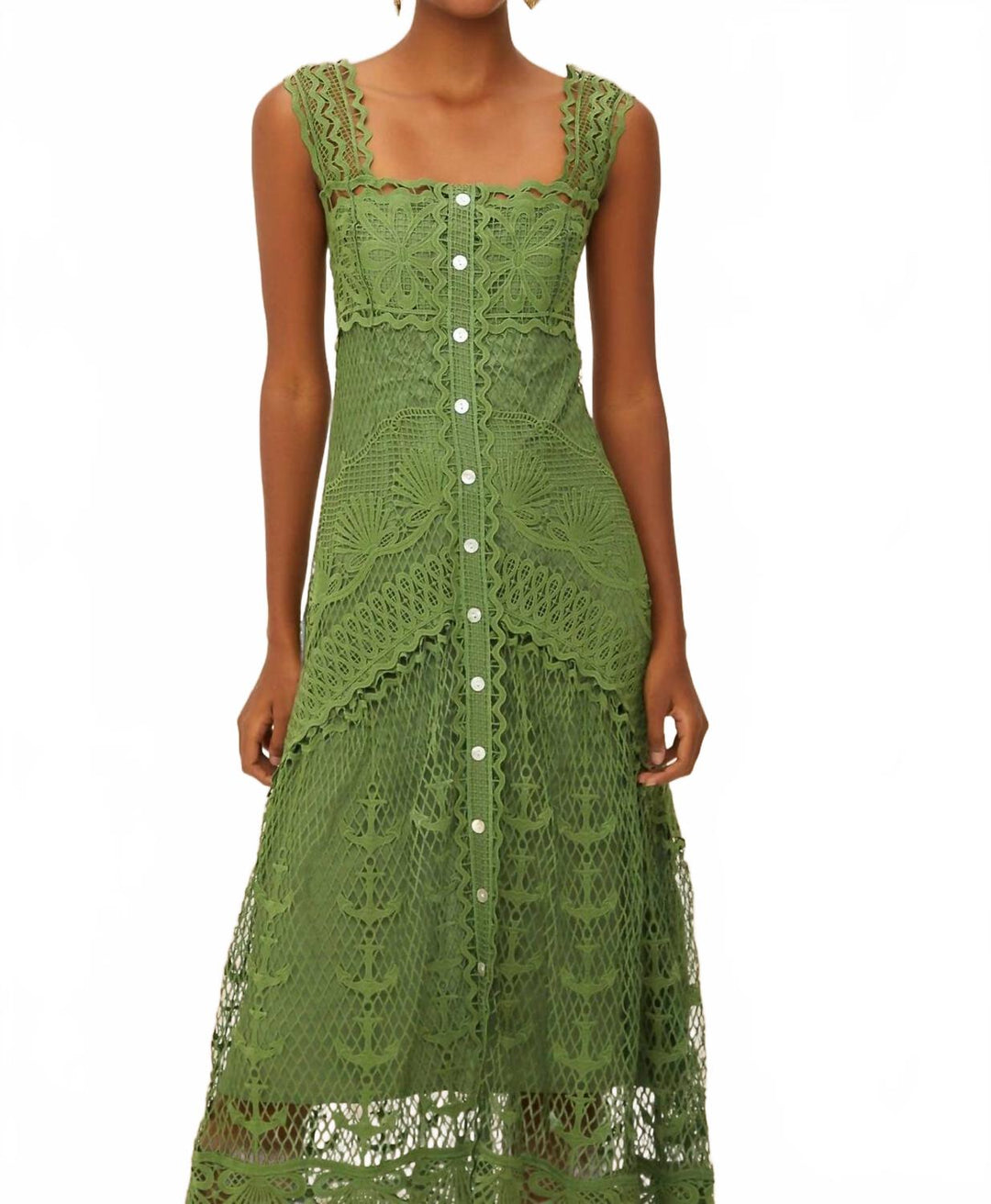 FARM RIO Nautical Guipire Maxi Dress In Green | ShopSimon FARM RIO Nautical Guipire Maxi Dress In Green | ShopSimon