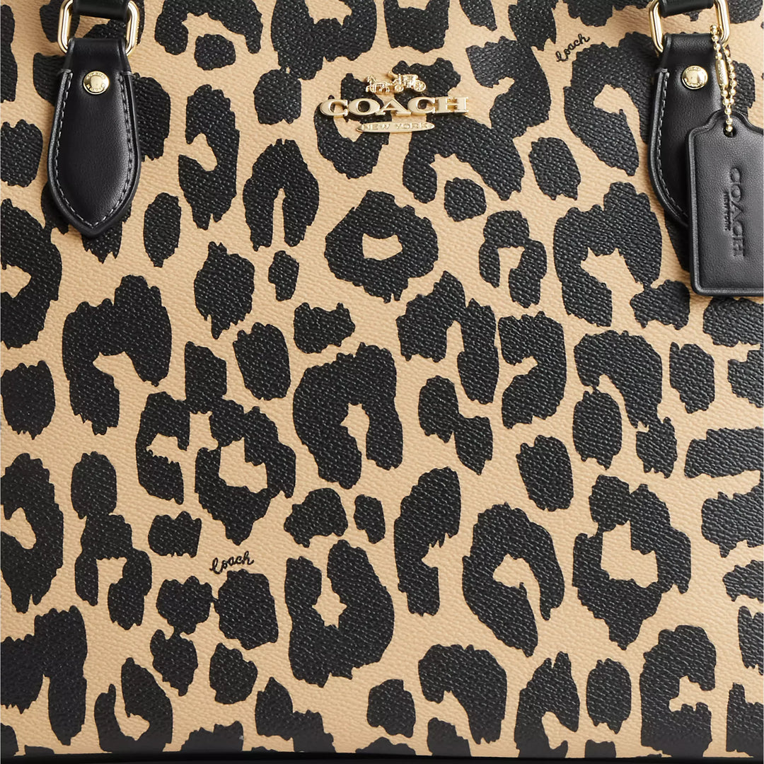 Coach Outlet Gallery Tote Bag With Leopard Print | ShopSimon