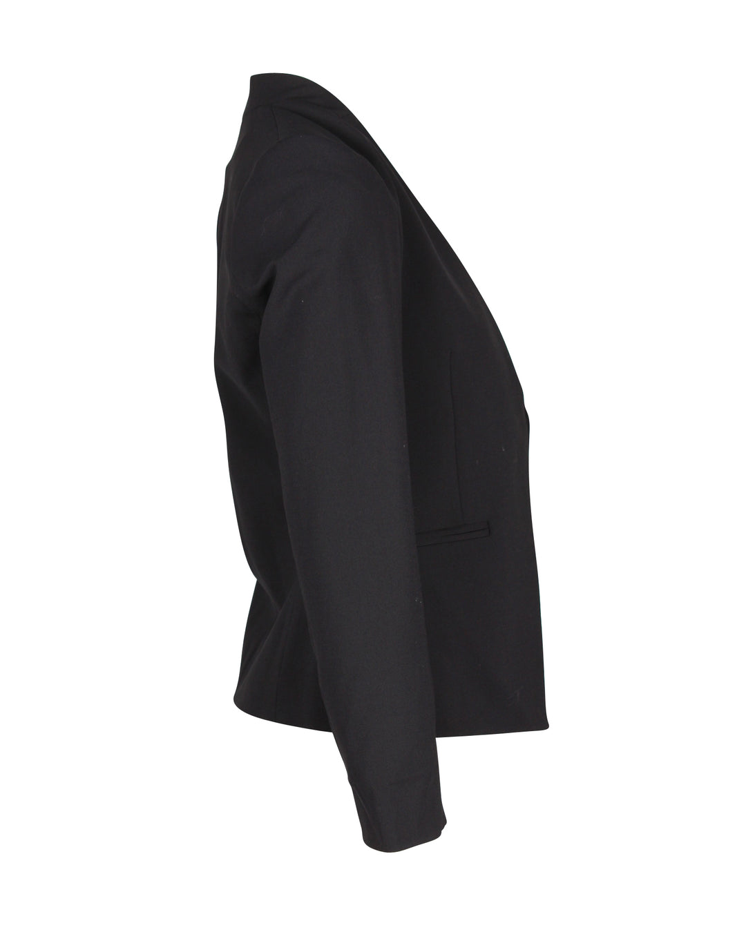 Theory Lanai Collarless Open-front Blazer In Black Wool | ShopSimon