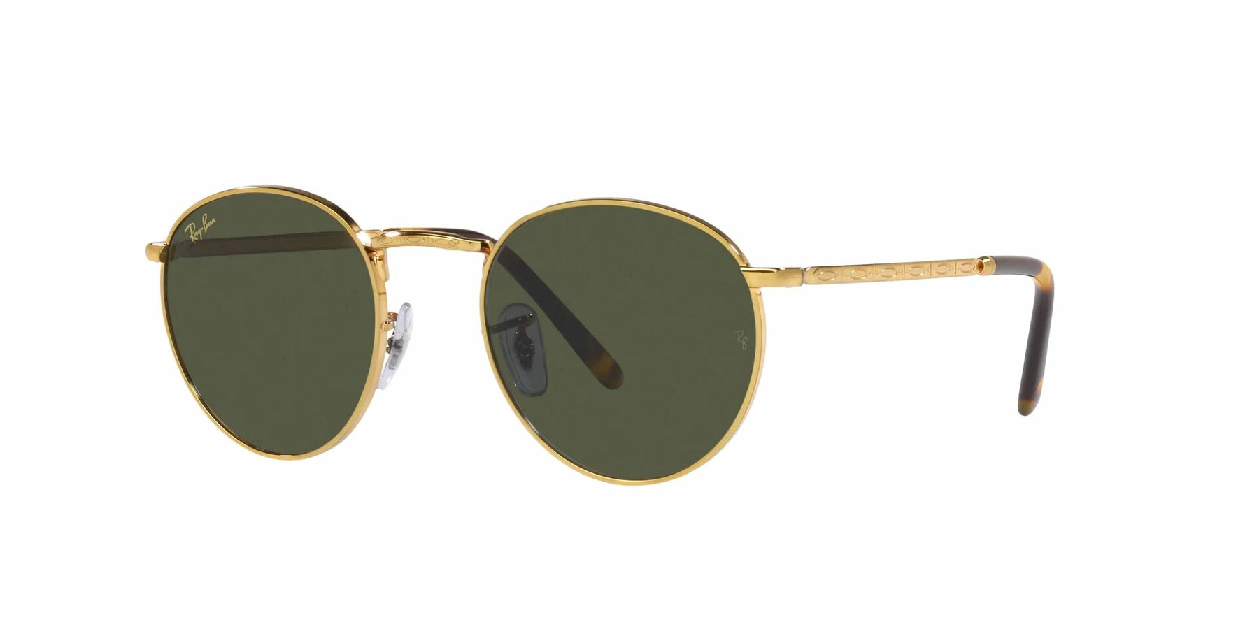 Ray Ban Unisex New Round Sunglasses In Gold - Green | ShopSimon