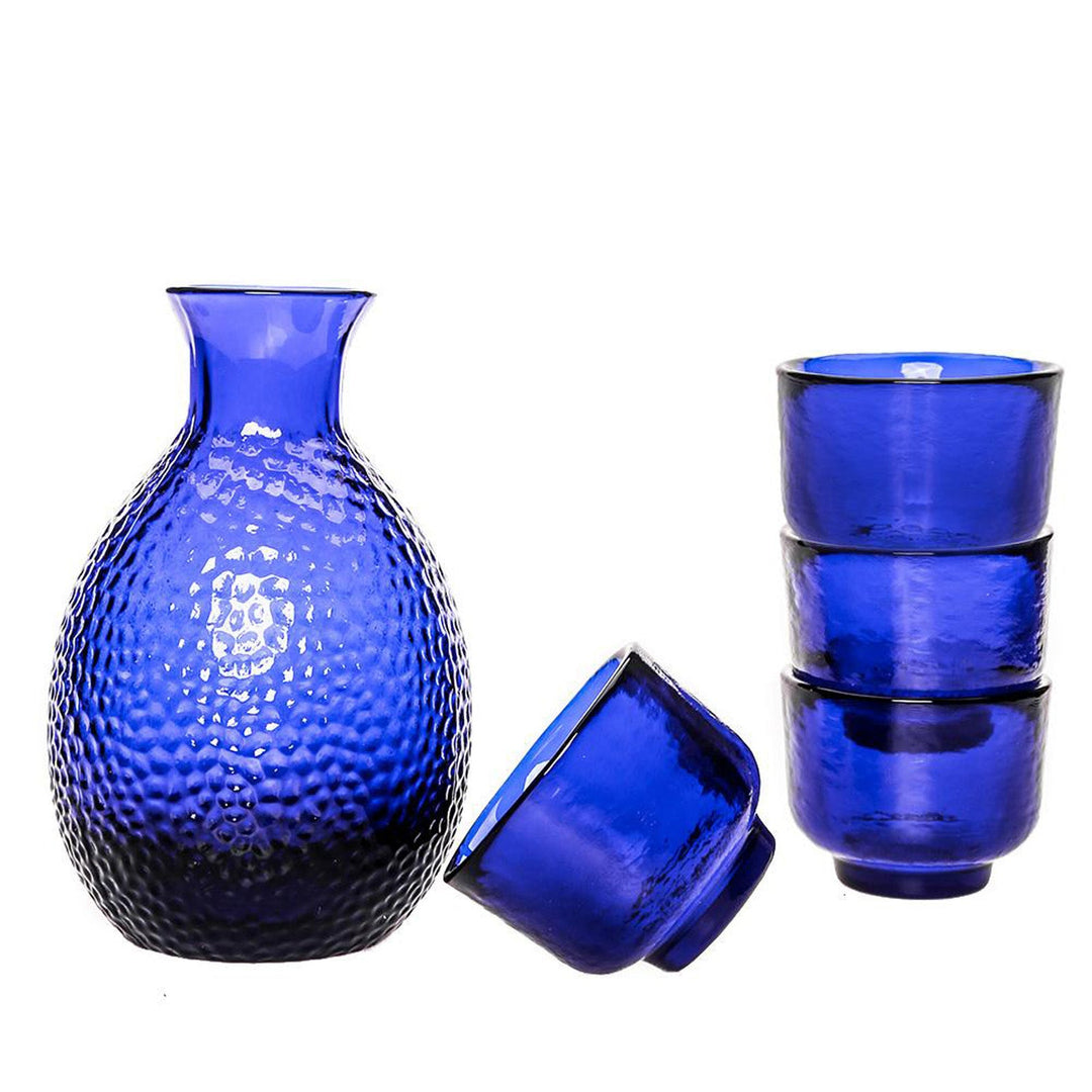 HOMEW Japanese Glass Sake Set Drinkware 5 in 1 set | ShopSimon
