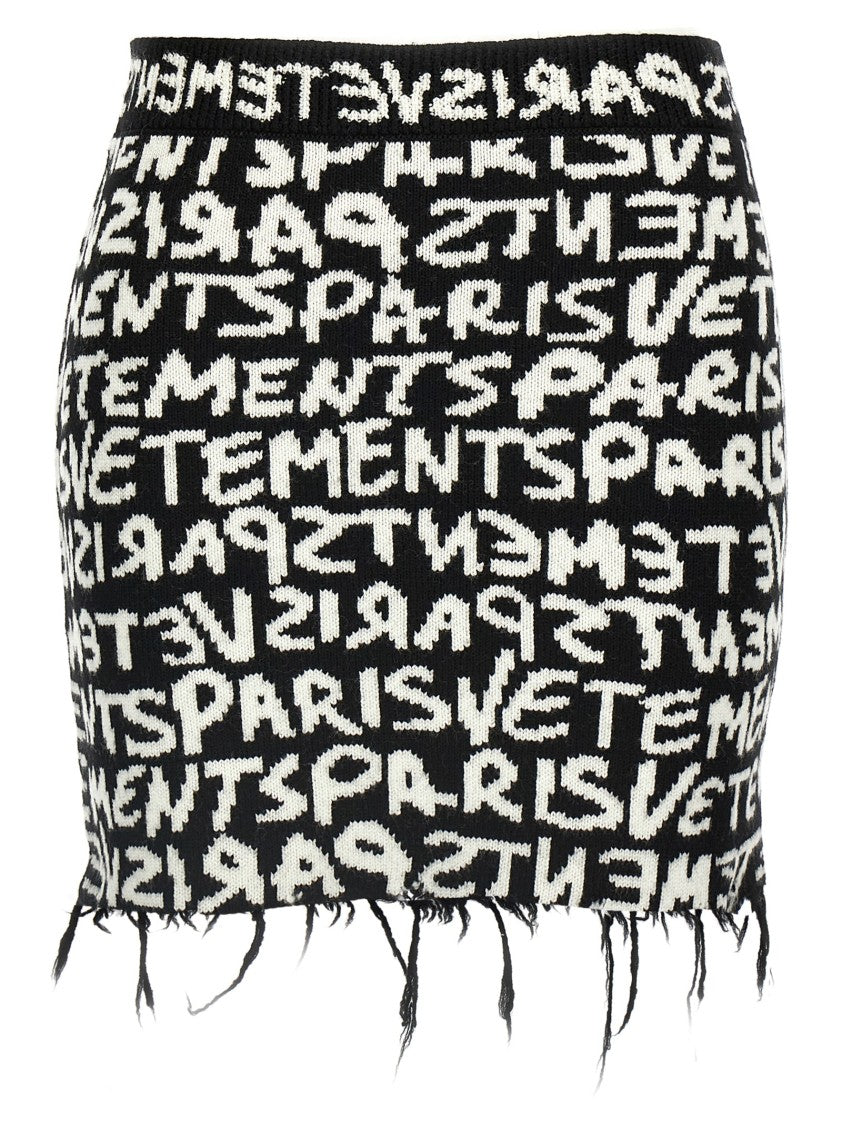 【関税込み】VETEMENTS Vetements Paris Monogram Mini' skirt Vetements Paris Monogram Mini' Skirt | ShopSimon