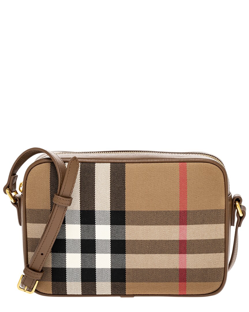 Burberry Check Canvas & Leather Shoulder Bag | ShopSimon