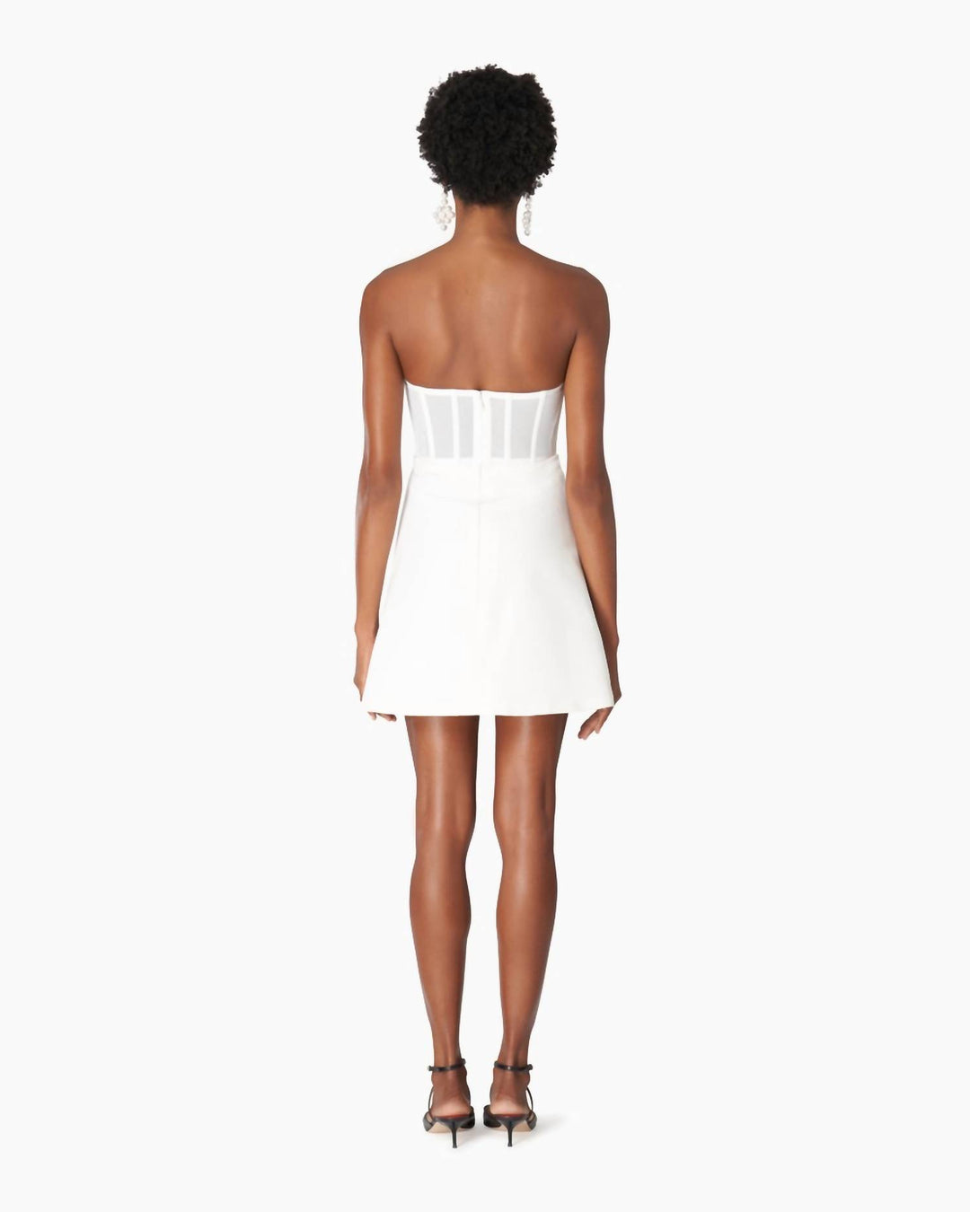 carolina herrera white mini dress Carolina Herrera Strapless Sweetheart Neck Mini Dress In Off White