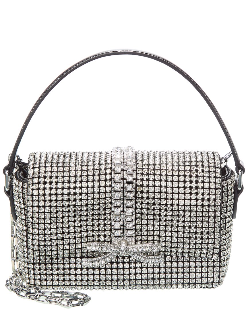 Self Portrait Self-Portrait Rhinestone Chainmail Leather Micro Bag