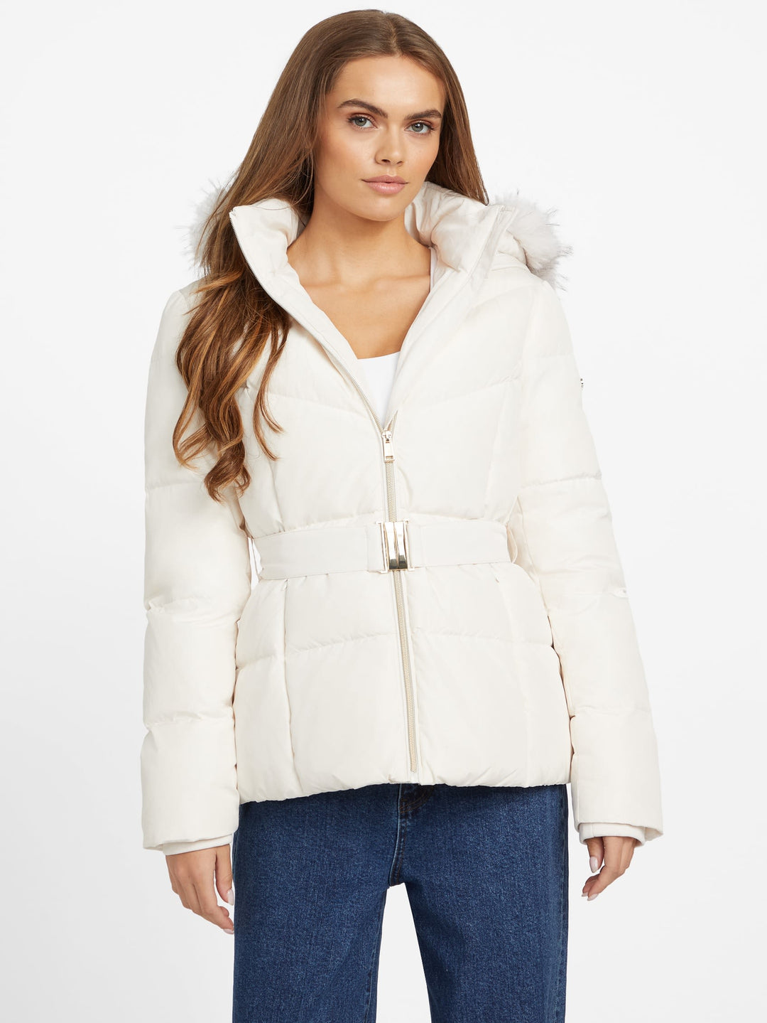 Guess Factory Sally Belted Real-Down Jacket | ShopSimon