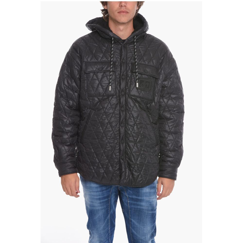 Dsquared² Quilted Shearling Jacket With Logo Men's Patch | ShopSimon