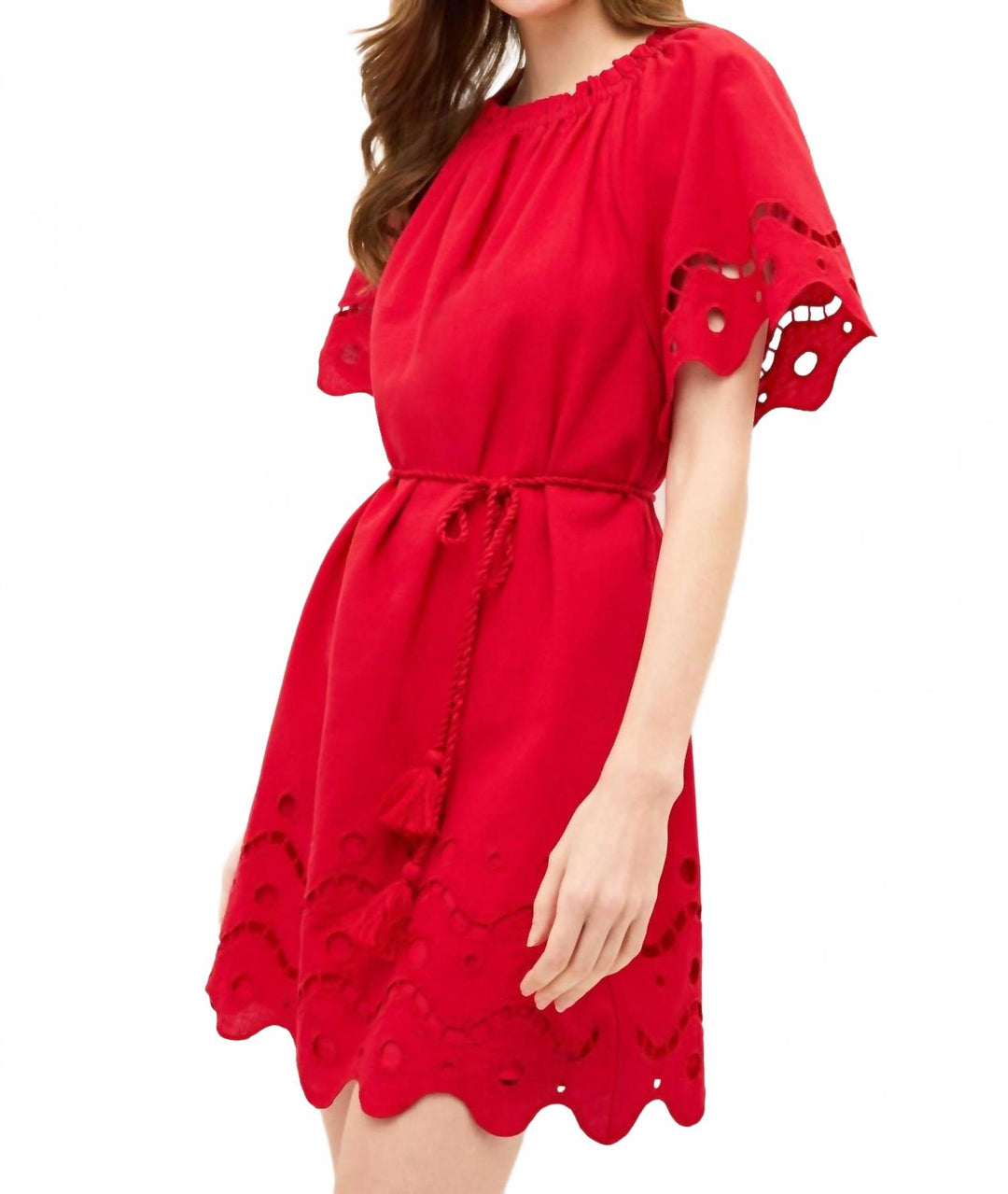 tegan wrap mini dress Marie Oliver Tegan Dress Fresno Eyelet In Red