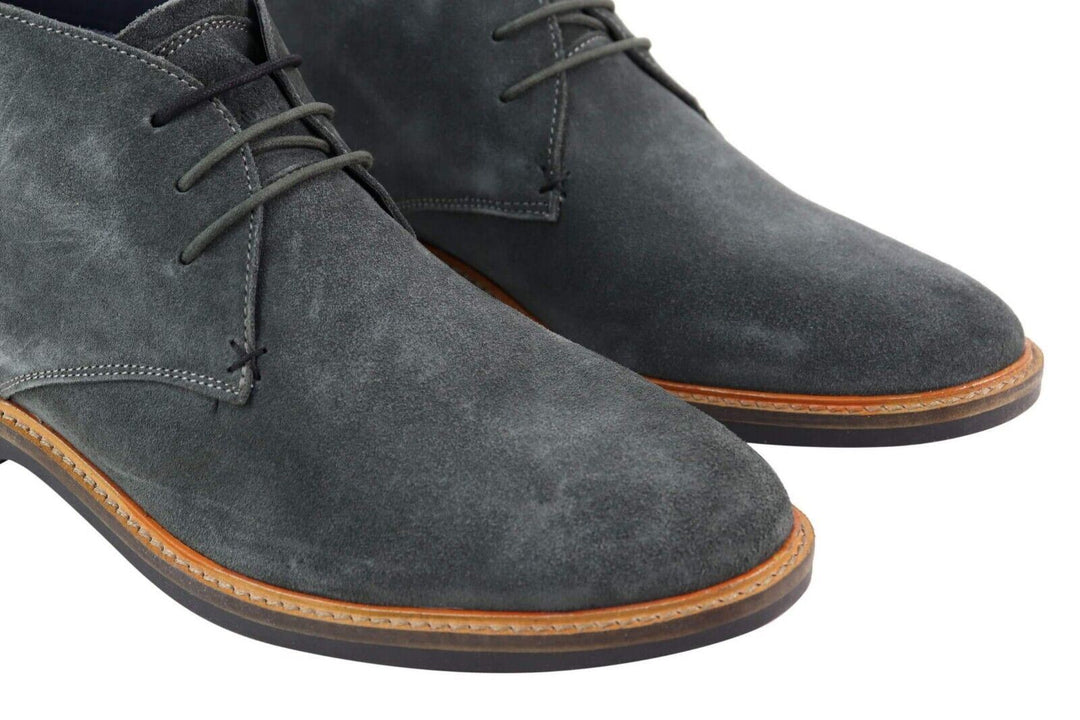 House of Cavani Mens Grey Suede Lace Up Chukka Boots | ShopSimon display picture 3