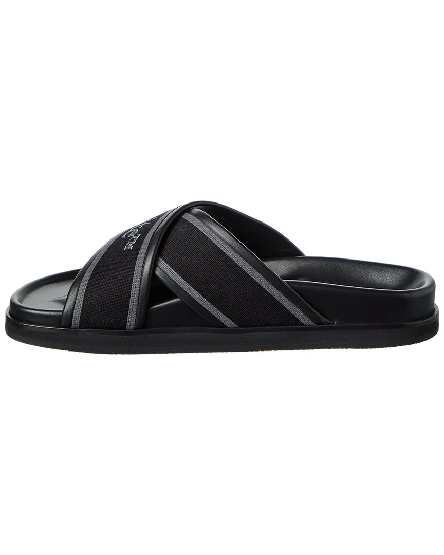 Off-White™ Cloud Criss Cross Canvas & Leather Slide, Black Off-White Cloud Criss Cross Slider | REVERSIBLE main image 3