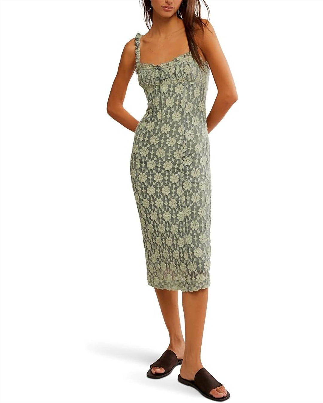 a line knee length dress A-Line Scoop Knee-Length Homecoming Dress with Red Flowers,MH476