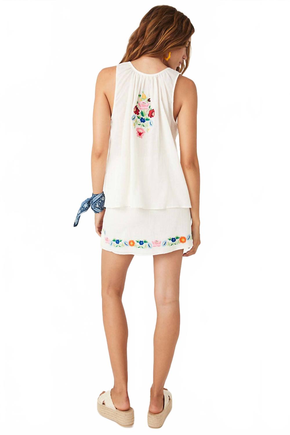 SPELL Florapaloosa Embroidered Skirt In Wildflower | ShopSimon