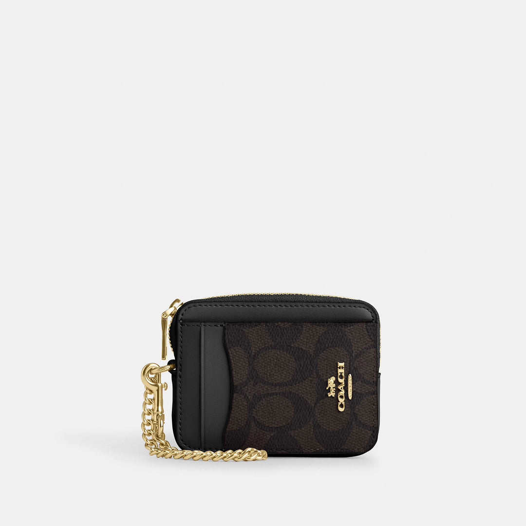 Coach Outlet Zip Card Case In Signature Canvas | ShopSimon