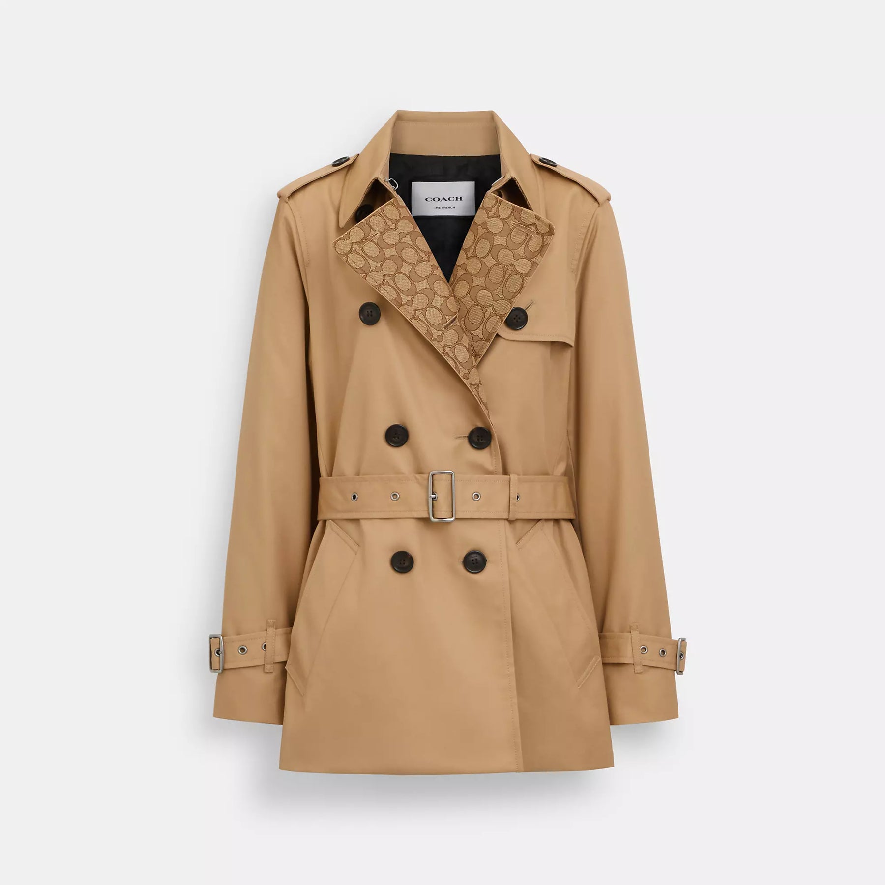 Coach Outlet Signature Lapel Short Trench | ShopSimon