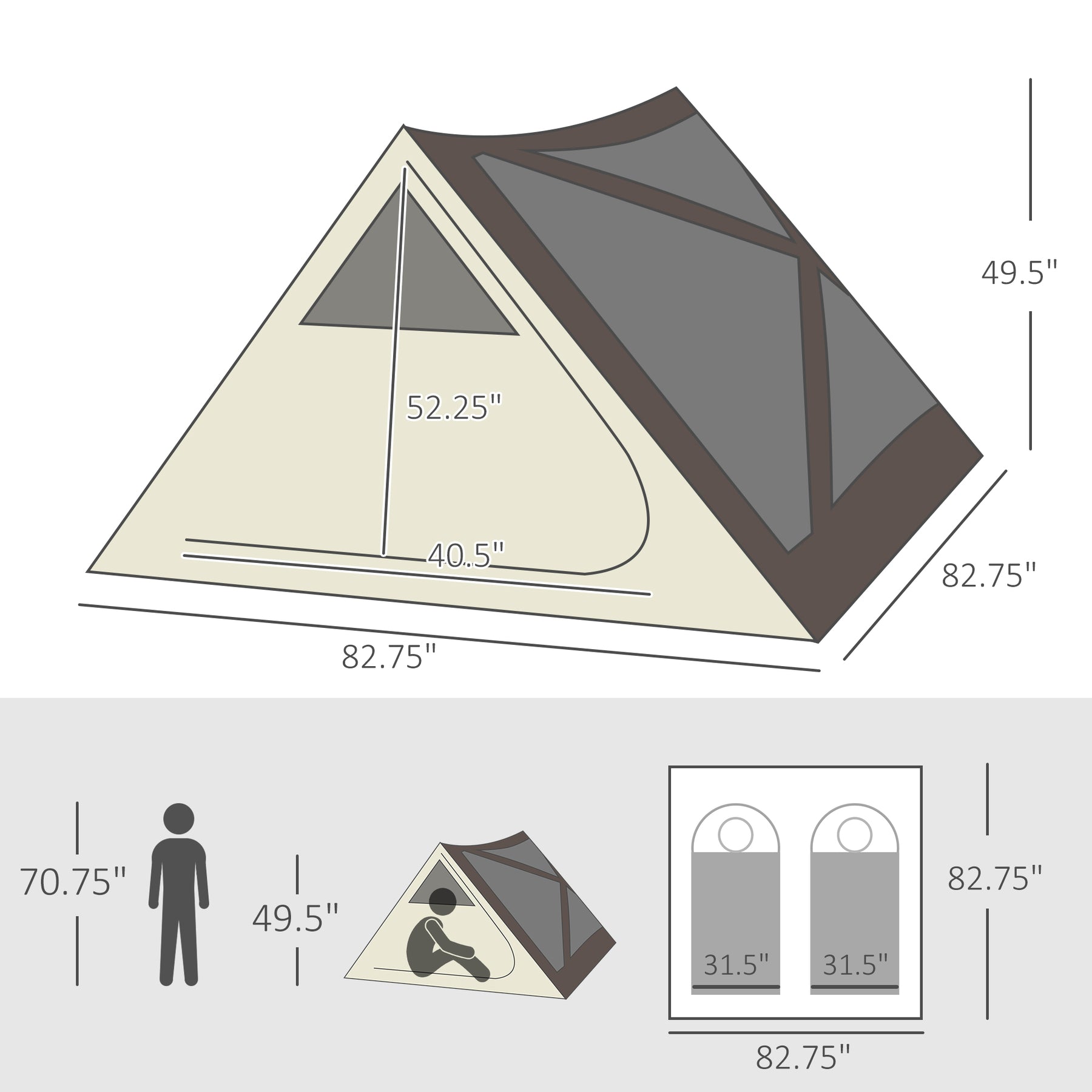 Hivvago Instant Pop-Up Outdoor Tent for 2-3 People