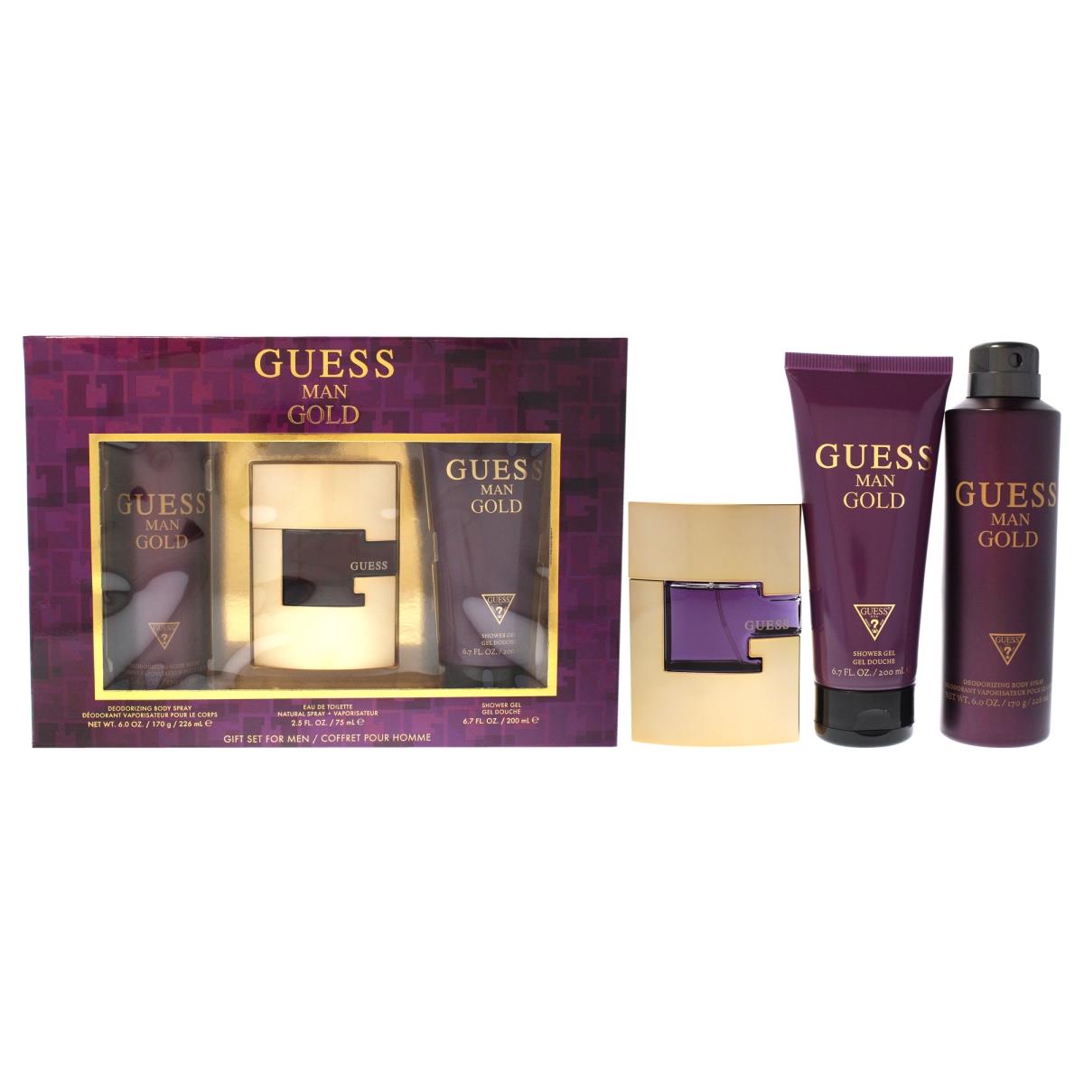 Guess Guess 2.5 oz EDT Spray 6.0 oz Deodorizing Body Spray 6.7 oz Shower Gel Guess Gold Men Gift Set - 3 Piece,Specials : American Fashion Style Bags On Sale