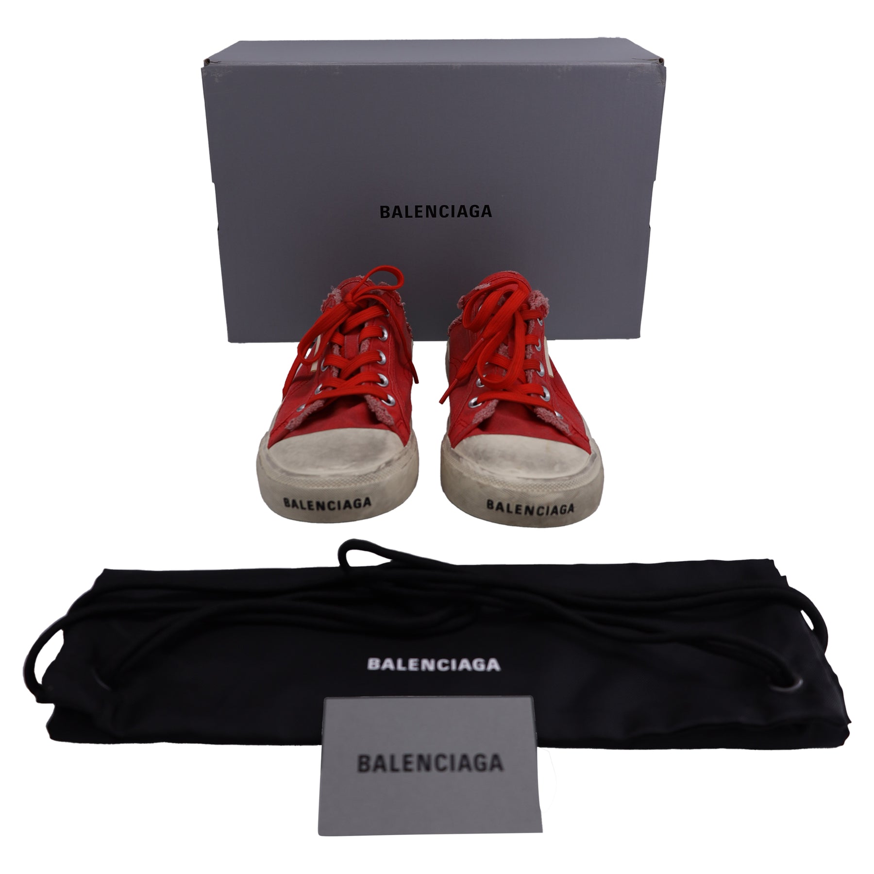 Balenciaga Paris Mule Sneakers In Red Canvas | ShopSimon