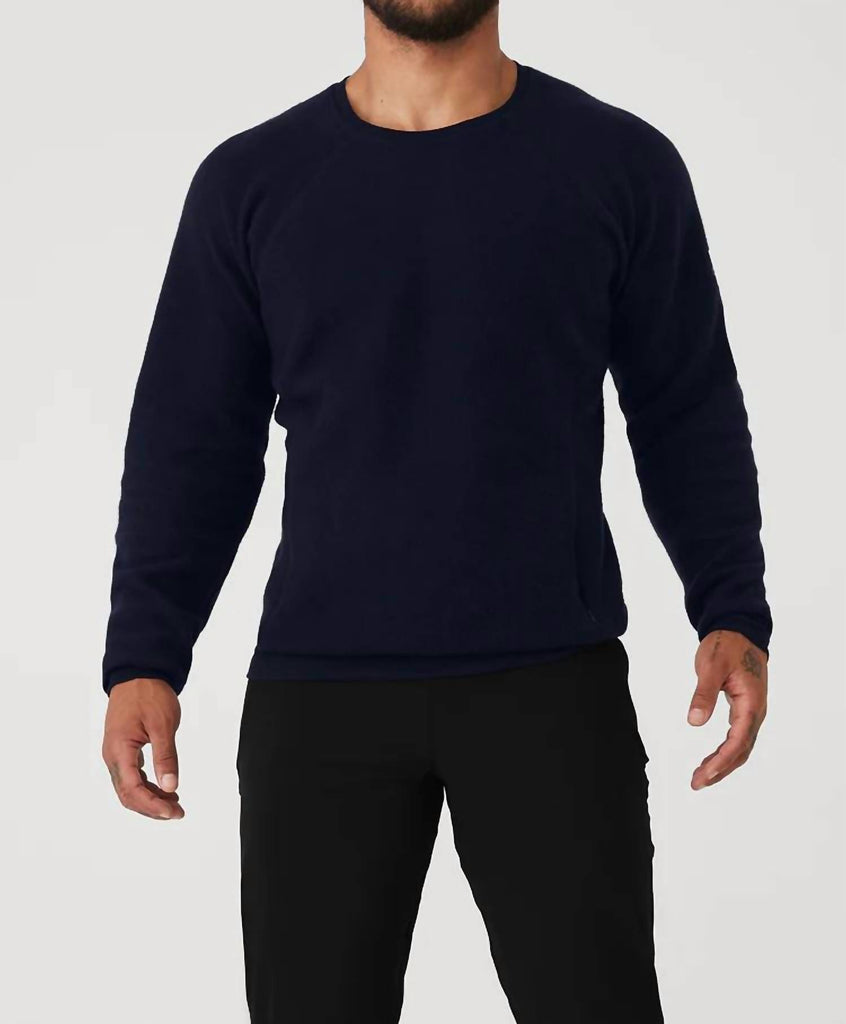 ALO YOGA Triumph Crew Neck Sweatshirt In Navy ShopSimon