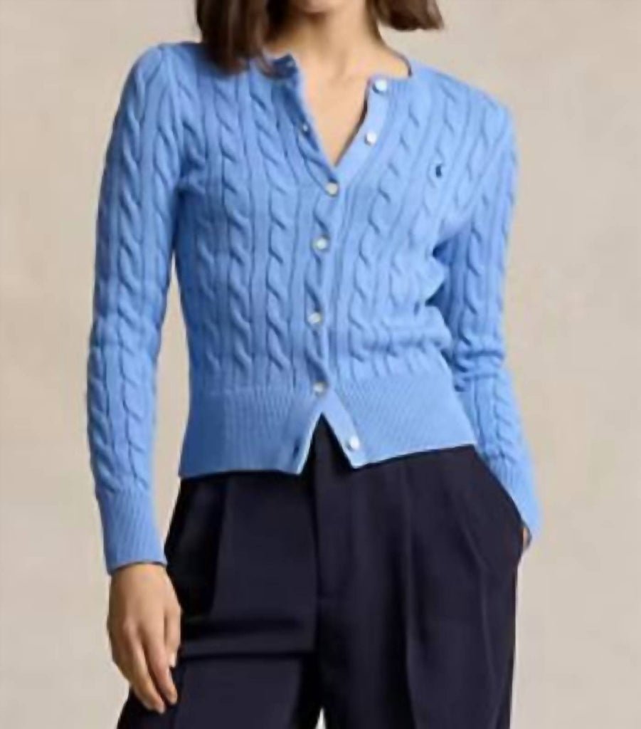 売れ筋商品|||ラルフローレン ニット&セーター アウター レディース Women's Cable-Knit Cotton Crewneck Cardigan Sweater New Litchfield Blue Cable-Knit Cotton Crewneck Cardigan for Women | Ralph Lauren® EC