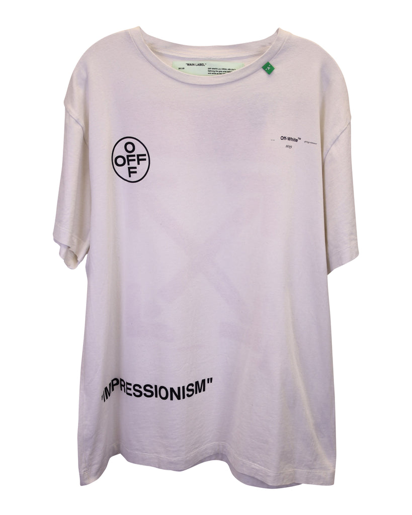 Off-White Impressionism Print Crew Neck T-shirt In White Cotton