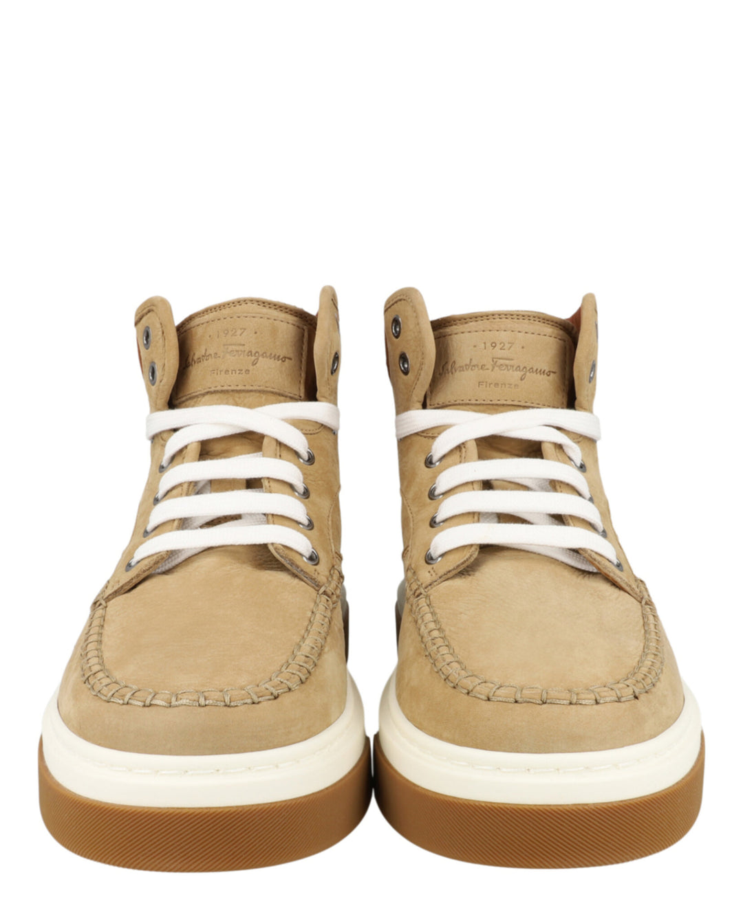 Salvatore Ferragamo Cassina Suede High-Top Sneakers | ShopSimon