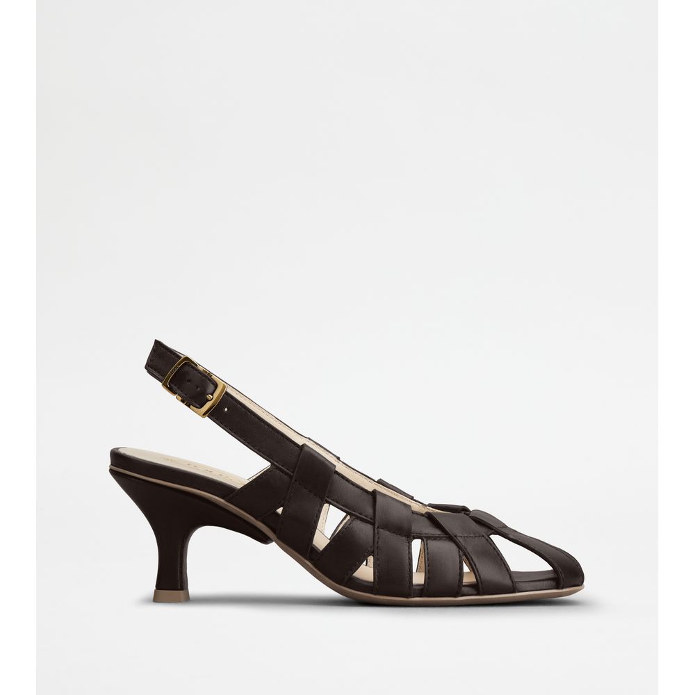 パンプス TODS SUEDE LEATHER SLINGBACK PUMPS Woman BEIGE Slingback Pumps in Suede XXW63L0JE10HR040MC806