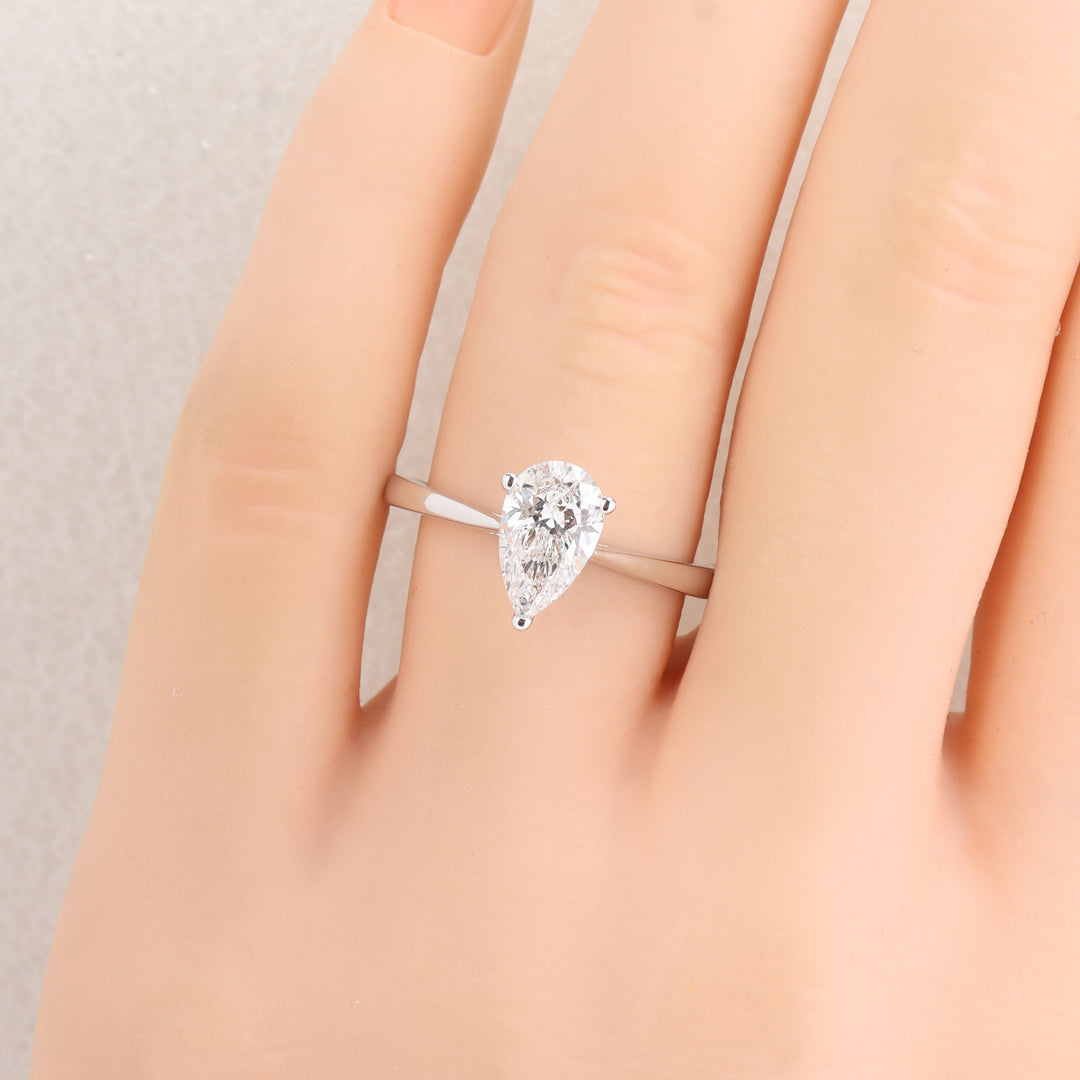 Mimi & Max 1ct Tw Pear-shape Lab-grown Diamond Solitaire