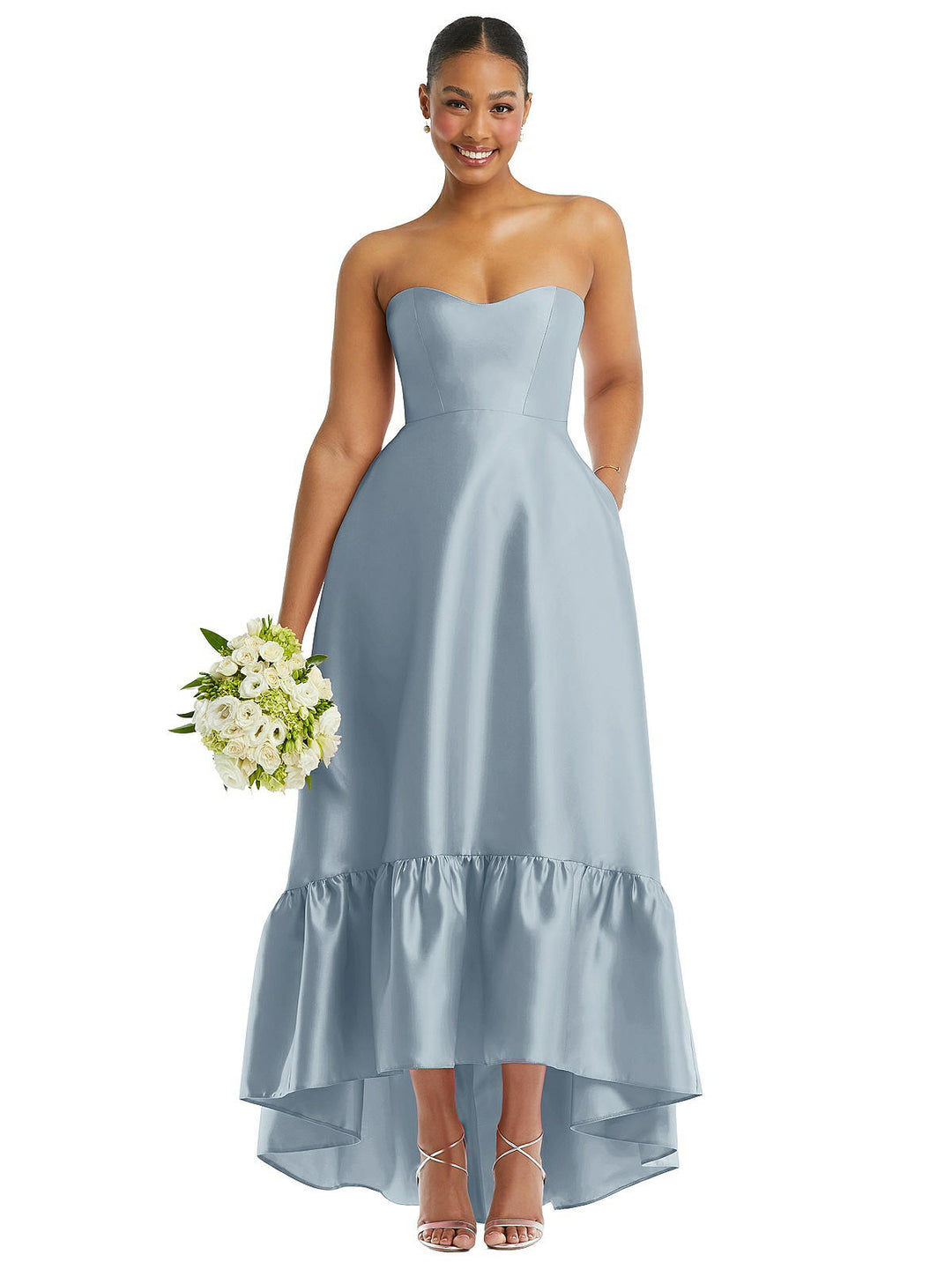 tiered satin charmeuse ruffle high low dress Francesca's Lora Satin Ruffle Tiered Maxi Dress at Hamilton Place in  Chattanooga, TN
