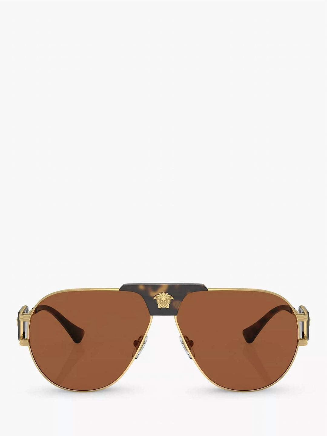 NEW VERSACE unisex ve2252 aviator sunglasses in gold/brown Versace Brown Pilot Men main image 3