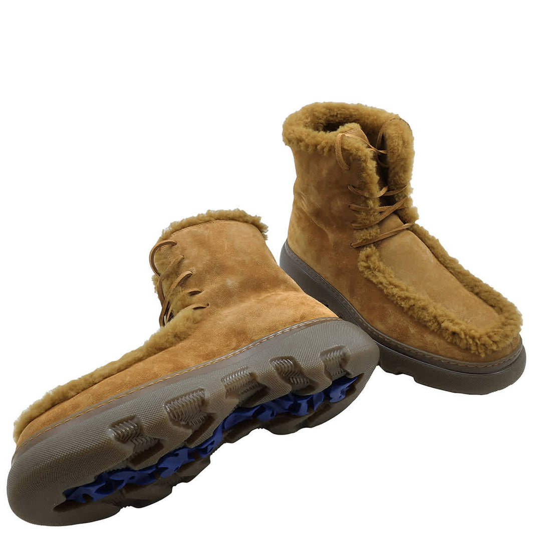 Burberry Shearling-trim Suede Creeper Boots | ShopSimon display picture 2