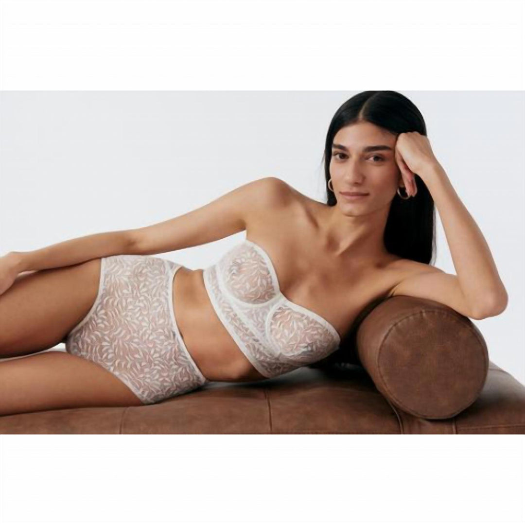 else Acacia Long Line Underwire Strapless Bra In Off White