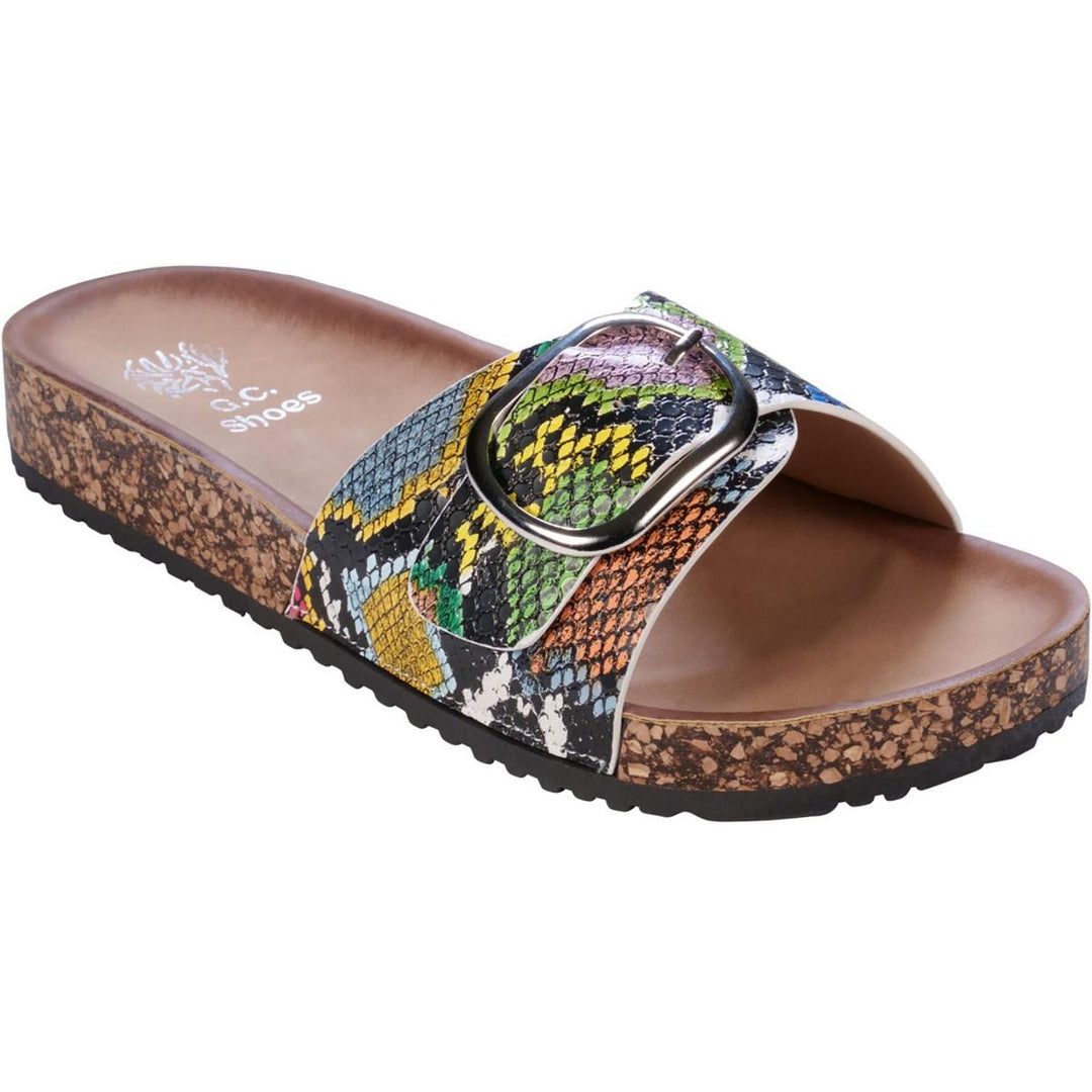 GC Shoes Luna Womens Faux Leather Slide Sandals ShopSimon