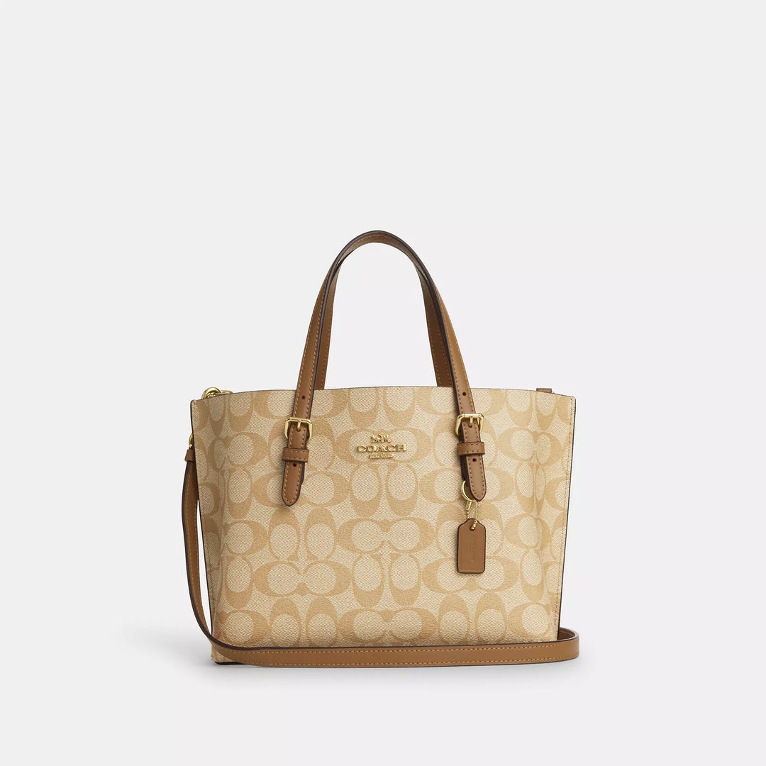 COACH Mollie Tote in SIGNATURE CANVAS discount GOLD/KHAKI/BLACK