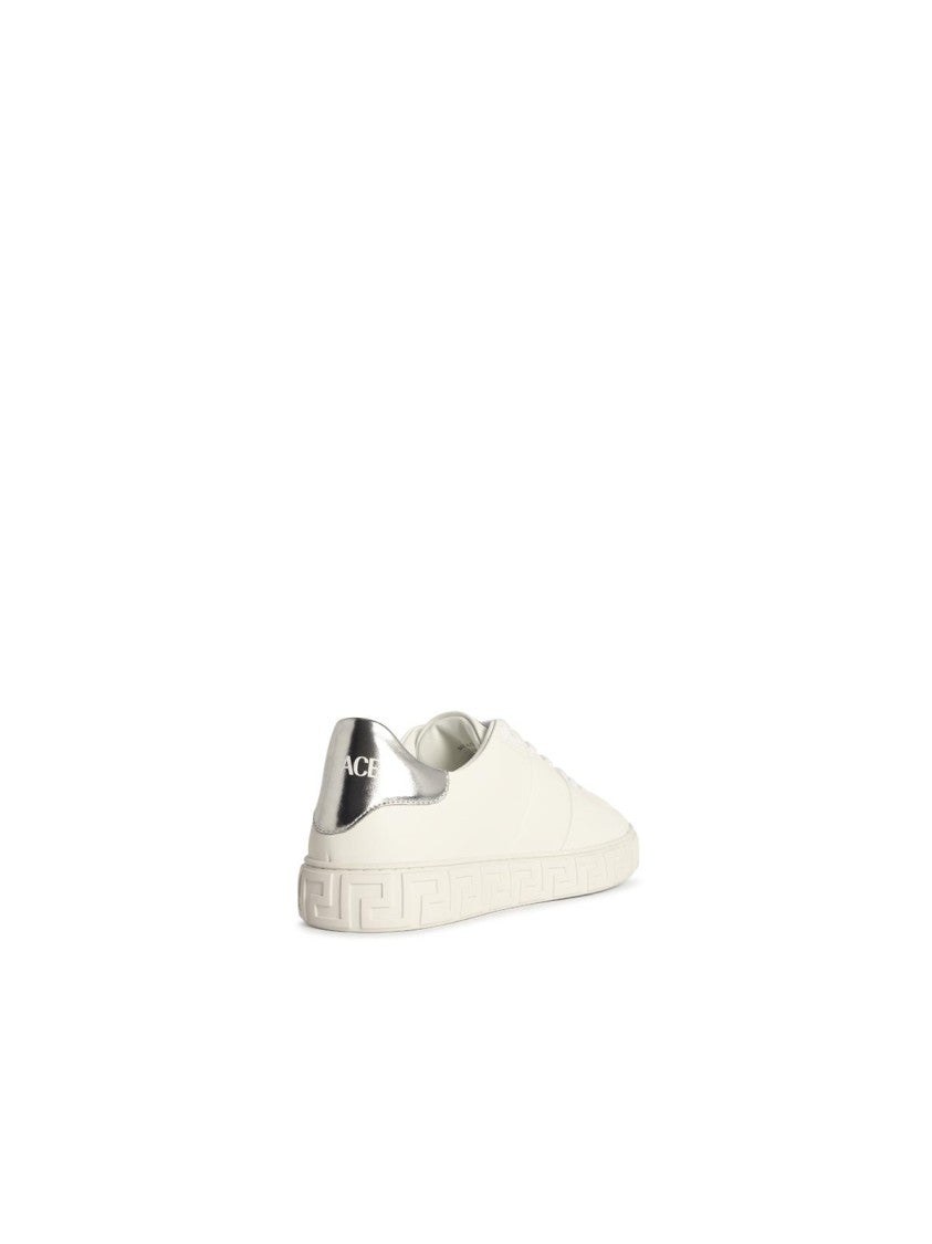 Versace Free Bio' White Faux Leather Sneakers | ShopSimon