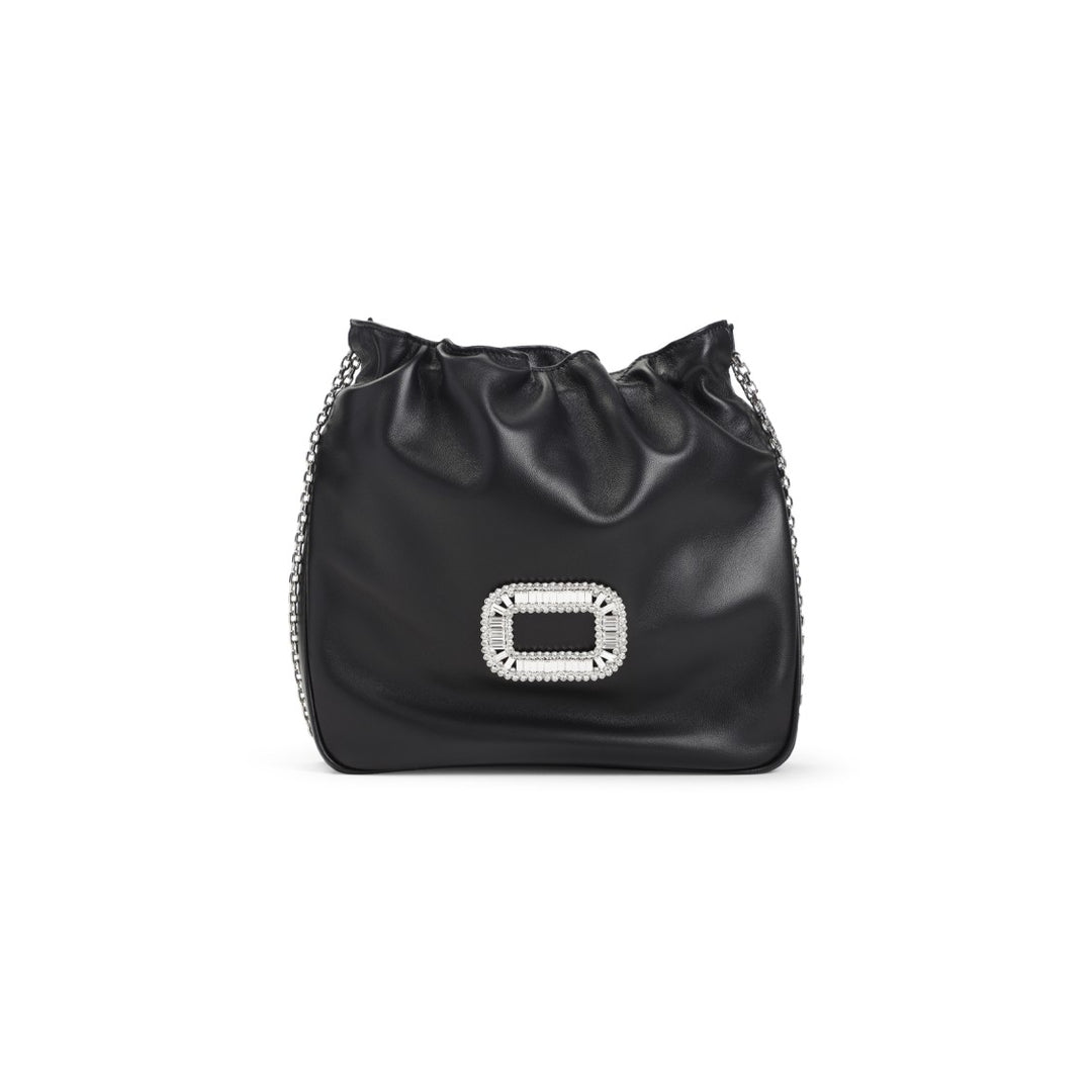 クラッチバッグ Roger Vivier Pilgrim Pocket Black Leather Mini Clutch Roger Vivier Pilgrim Pocket Black Leather Mini Clutch
