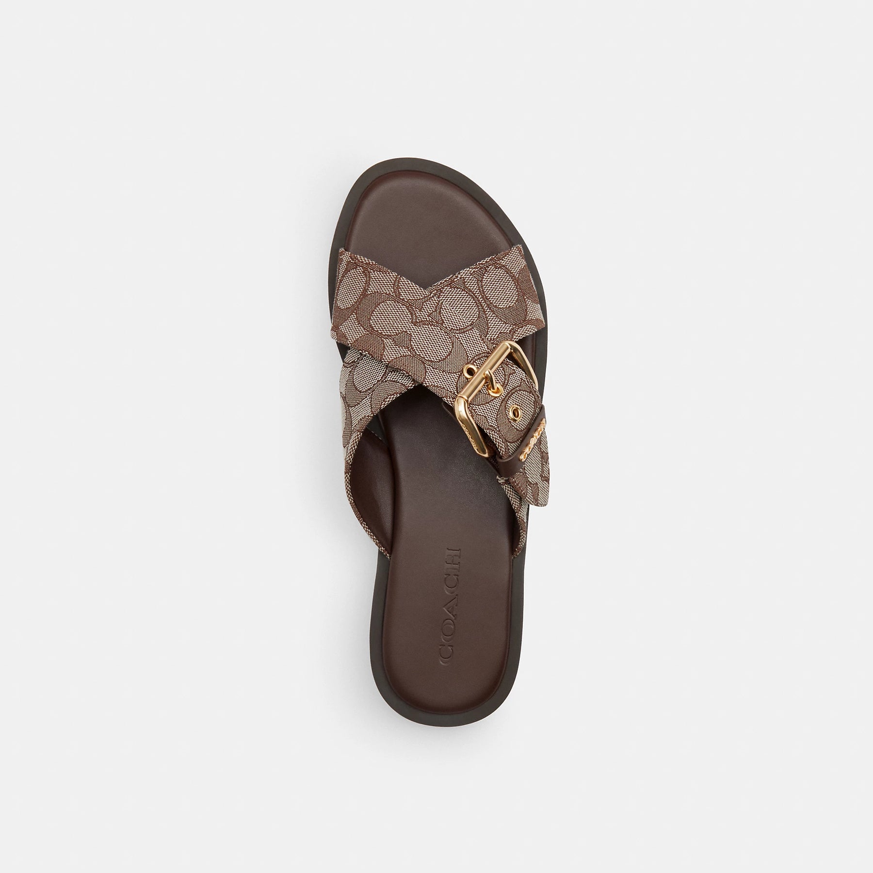 COACH サンダル Coach Outlet Crisscross Buckle Sandal In Signature Jacquard