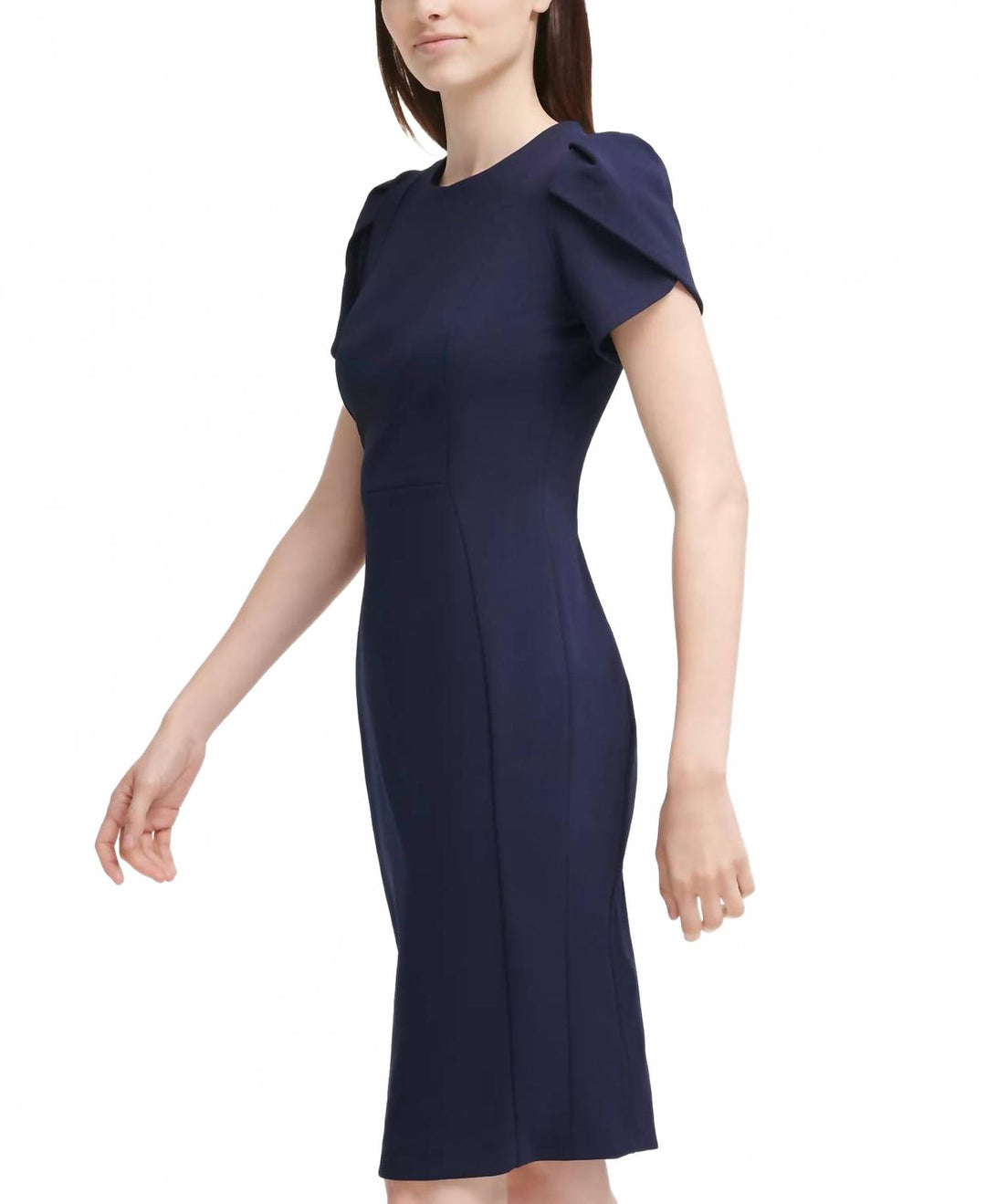 CALVIN KLEIN Women's Tulip Sleeve Sheath Dress In Blue