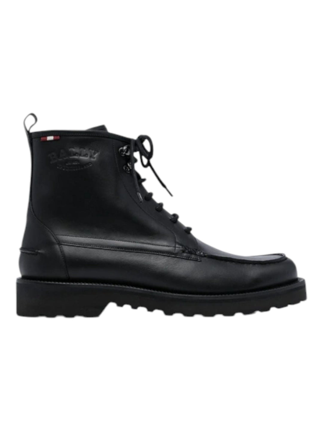 Bally Nokor 6239793 Men's Black Moc Toe Leather Boots | ShopSimon