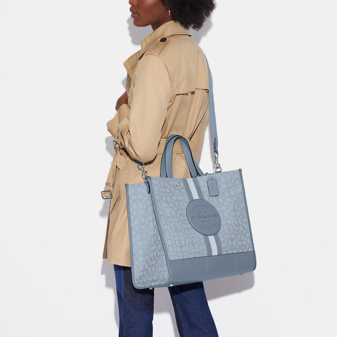 Coach Outlet Dempsey Tote 40 In Signature Jacquard With Stripe And